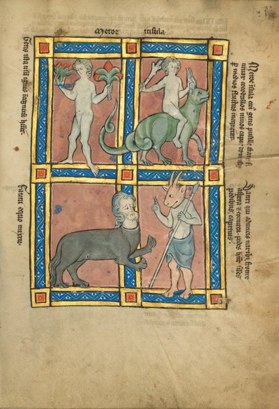 A Man Without Knowledge of Fire; A Man Riding a Crocodile; A Centaur; Sanrus by Unbekannt Unbekannt